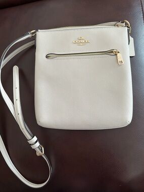 Coach Rowan mini file  Crossbody in Chalk with Gold Hardware